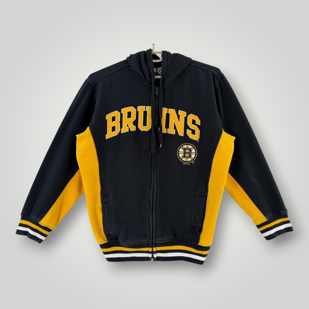 NHL Boston Bruins Hoodie Mens M Black Full Zip G-III Fleece Sweatshirt